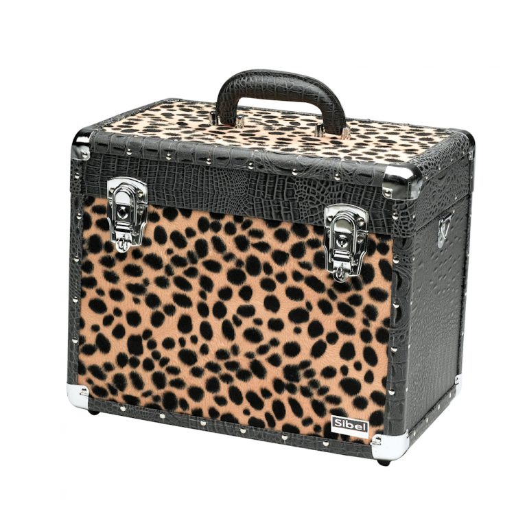 Sibel Aluminium Leopard Effect Beauty Case