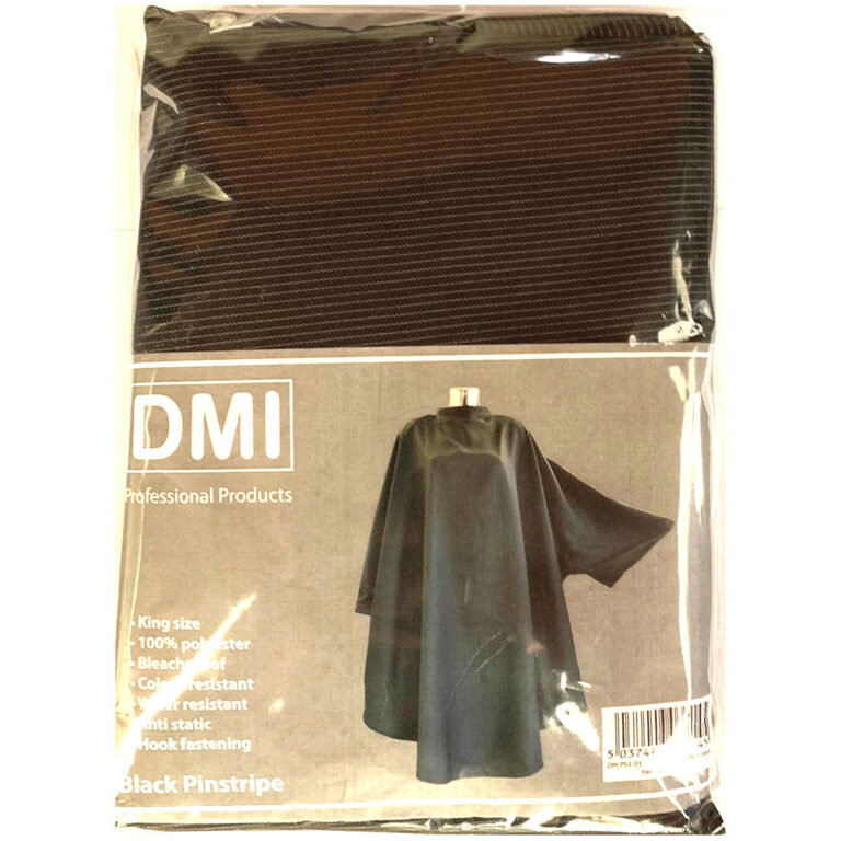 DMi King Size Black Pinstripe Barber Cape