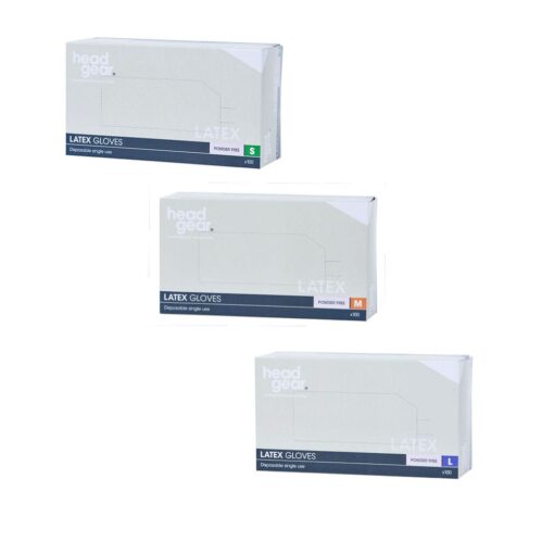 Head Gear Latex Powder Free Gloves Pack 100