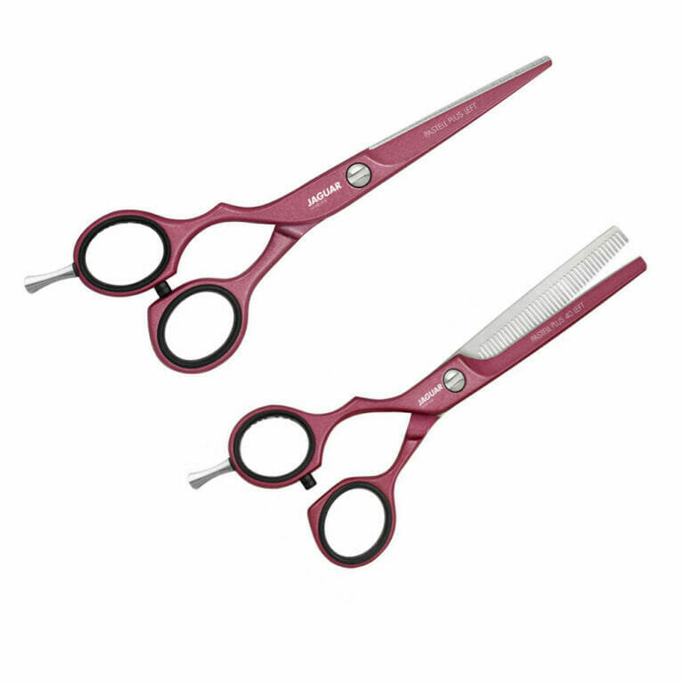 JAGUAR Pastell Plus Berry Red Offset Lefty Scissor Set