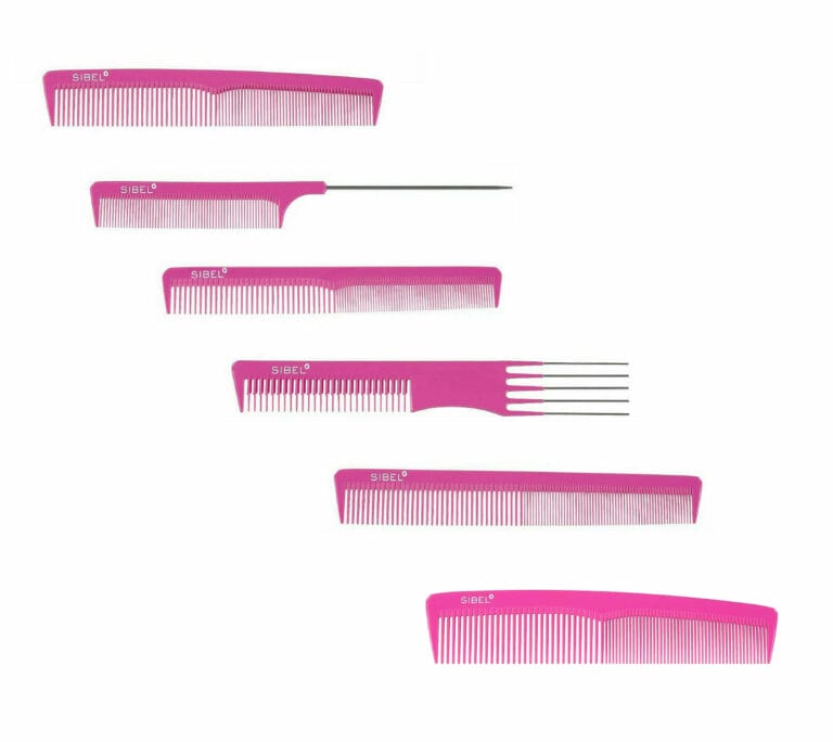 Sibel Pink Hairdressing Combs Set