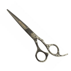 Sinelco Etched Black Flower Offset 5.5 Inch Scissors