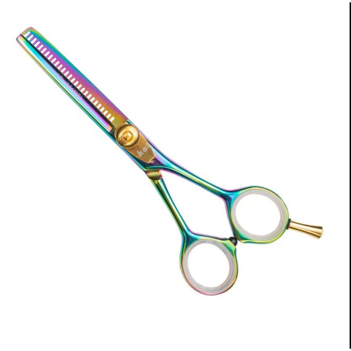 KOI Rainbow Titanium 5.5 Inch Thinning Scissors