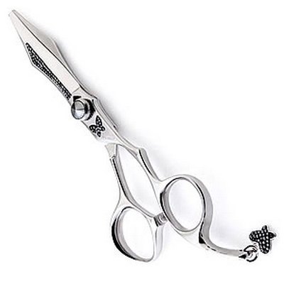 DESIGNDOO Shine Black Backcut Scissors 5.8 Inch