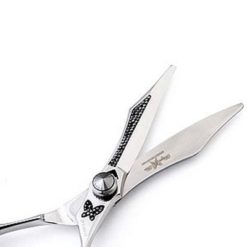 DESIGNDOO Shine Black Backcut Scissors 5.8 Inch