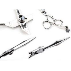 DESIGNDOO Shine Black Backcut Scissors 5.8 Inch